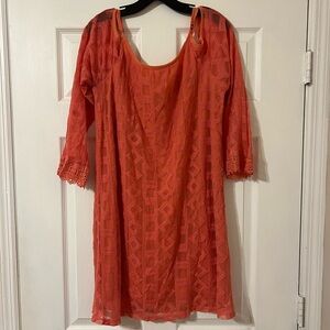 Chic Coral Lace Dress